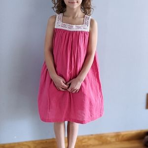 Hannah Andersson pink lace dress 140